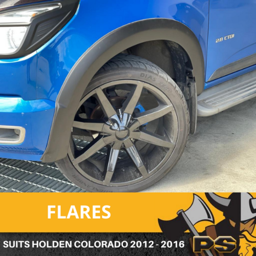 Black OEM Front flares to suit Holden Colorado 2012 - 2016 Fender Arch